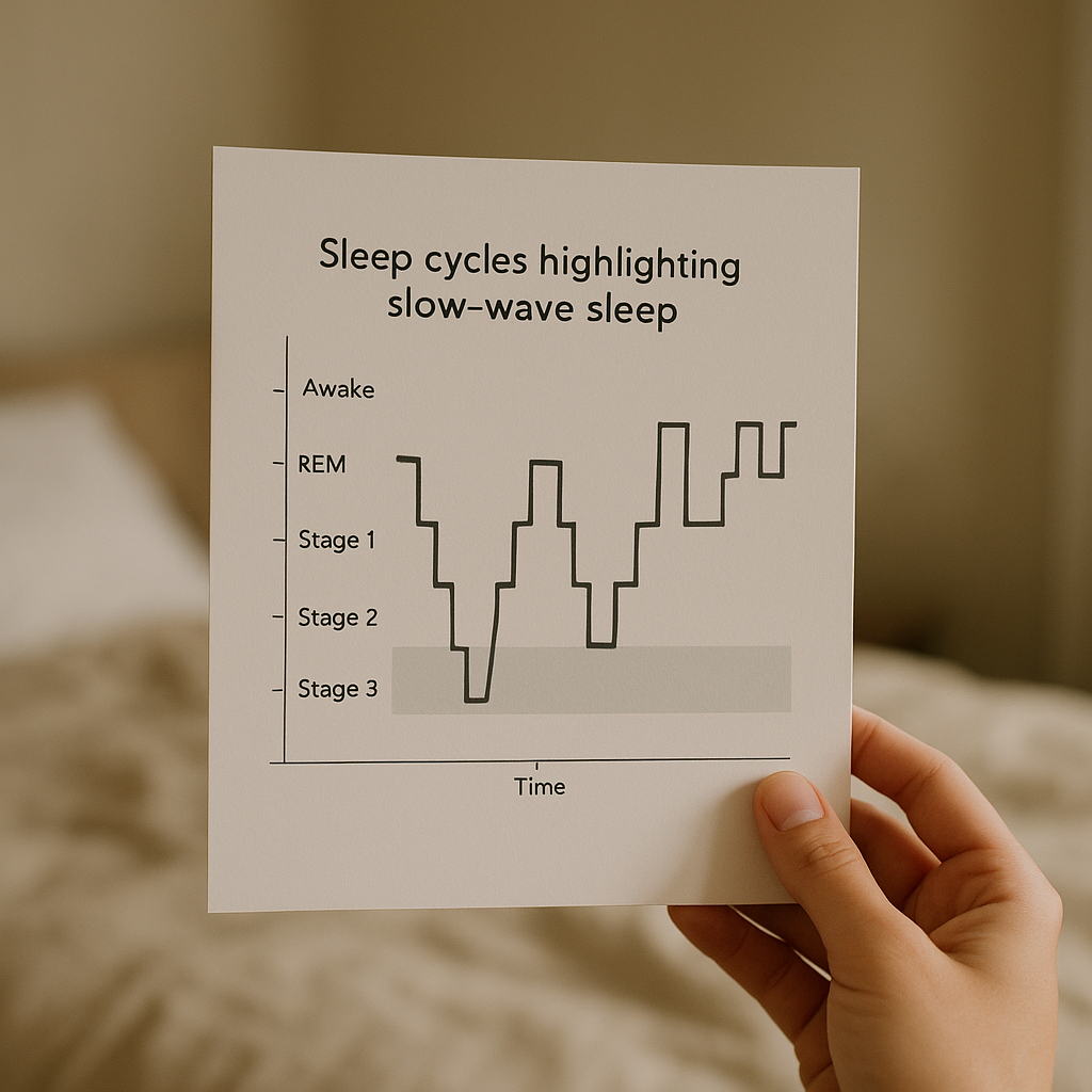 Diagram of sleep cycles highlighting slow-wave sleep, also known as deep sleep