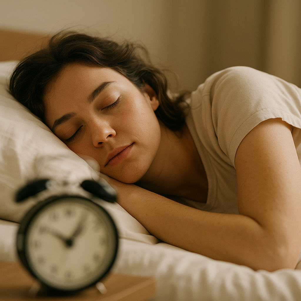 Abstract concept of time passing quickly with a blurred clock and drifting sand, evoking why sleeping feels so fast.